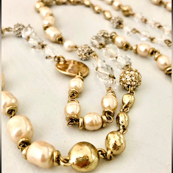 🔥Beautiful Pearl Statement Crystal Necklace - Picture 6 of 17